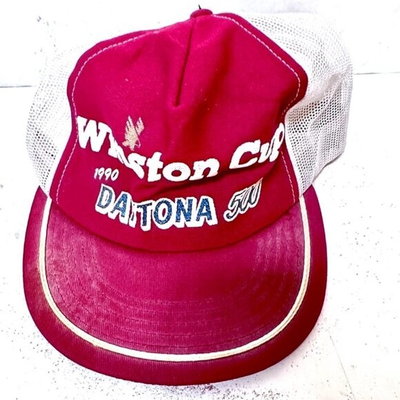 Winston 1990 Daytona 500 Cap Hat Trucker  Vintage Snapback Adjustable - Picture 1 of 5